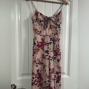 Xhilaration Blush Pink Floral Smocked Top Dress